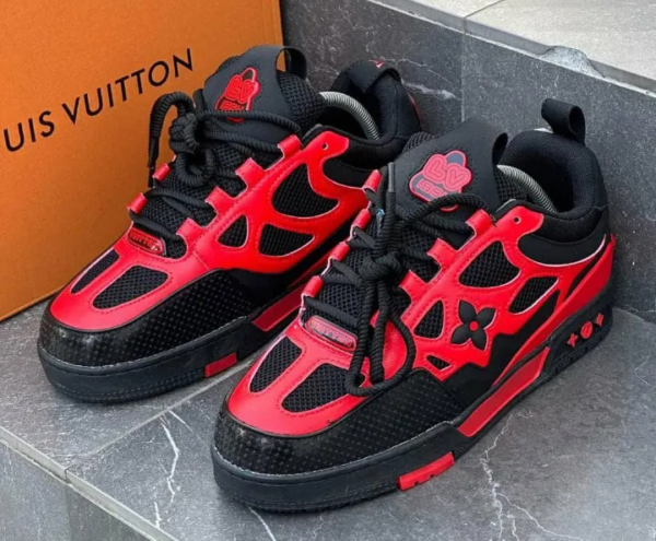 Louis Vuitton Skate Sneakers Red/Black - Image 3
